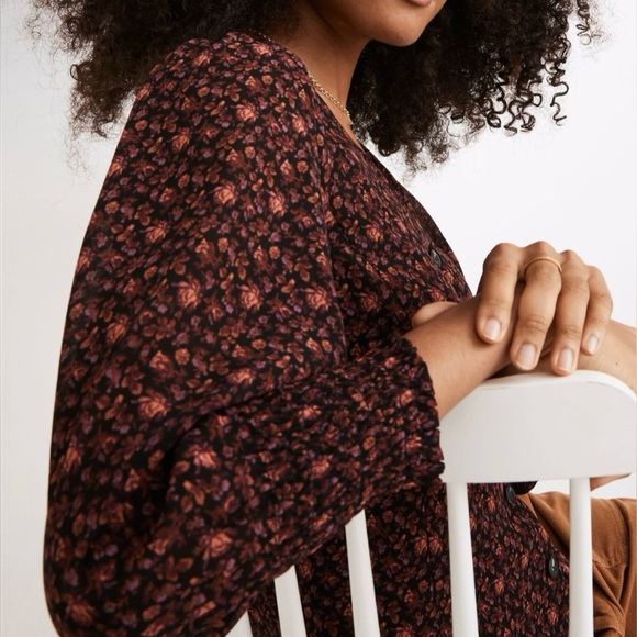 Madewell Black and Red Floral Blouse - Picture 2 of 8